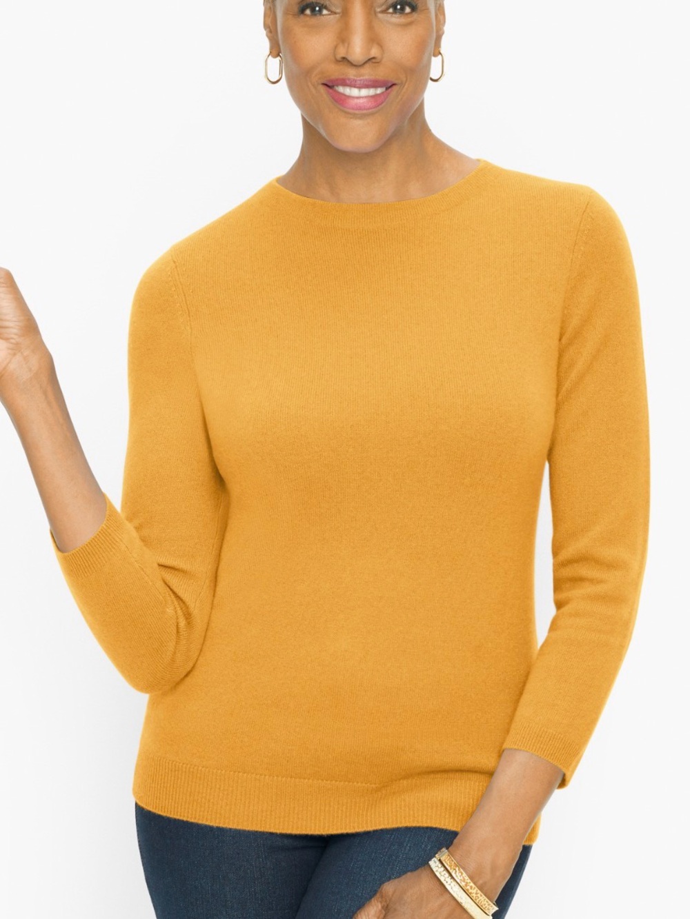Talbots Women’s Audrey Golden Amber Cashmere Sweater